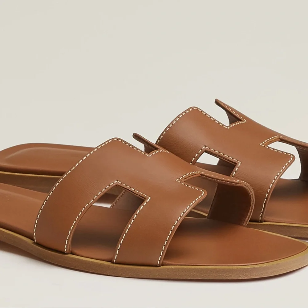 Hermes Gold Oran Sandals. A closet staple! - Picture 10 of 11